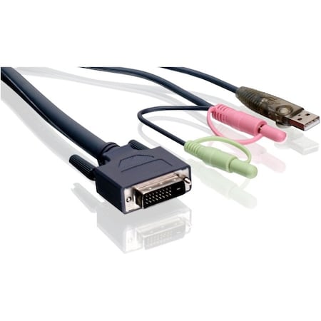 Iogear 6' Dual-Link DVI KVM Cable, with USB and Audio/Mic, TAA Compliant G2L7D02UDTAA