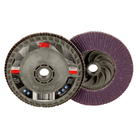 3M Flap Disc, 120+, T29 Quick Change, 4-1/2 in x 5/8 in-11, 10PK 769F