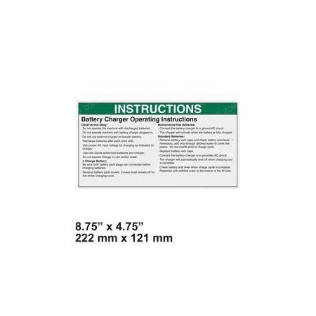 Genie REPLACEMENT DECAL, CHARGER INSTRUCTIONS 31785