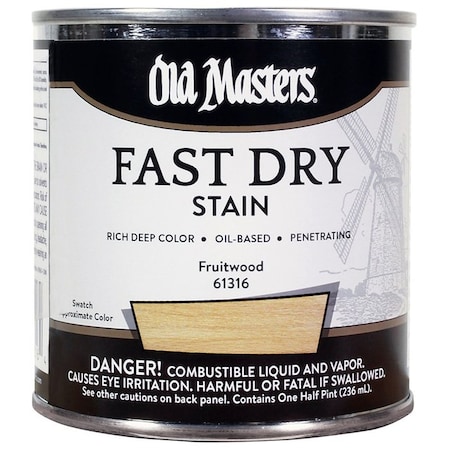Fast Dry Stain 1/2 Pt Old Masters Fruitwood Interior Oil-Based Wood Stain 61316