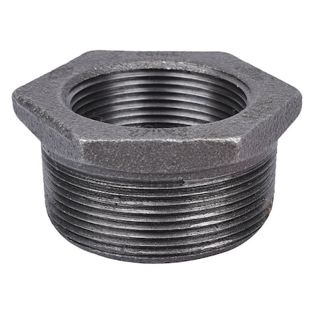 Prosource Pipe Bushing, 2 x 1-1/2 in, Threaded x Female Inlet x Male Outlet, Steel, 300 psi Pressure 35-2X1-1/2B