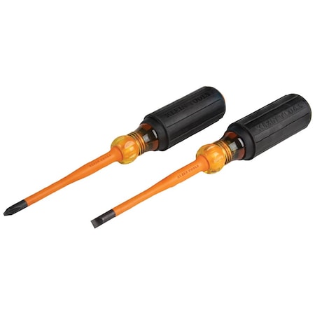 Klein Tools Screwdriver Set, Slim-Tip Insulated Phillips and Cabinet Tips, 2-Piece 33732INS