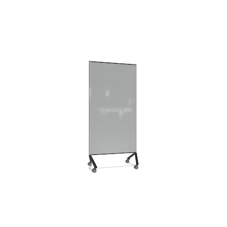 Ghent Pointe Mobile Glassboard, Non-Magnetic, 77''H x 36''W, Gray Painted Glass, Silver Frame PNT1UN7736SILGY