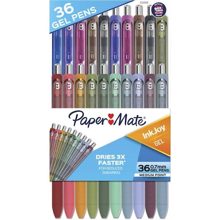 Paper Mate InkJoy Gel Pens, Medium Point 0.7 mm, 36 Assorted Colors 2132016