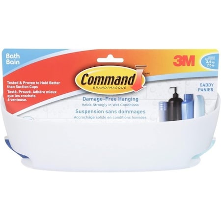 Command SHOWER CADDY W/WTR RSTN STRP L BATH11-ESF