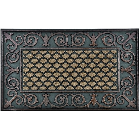 Simple Spaces Door Mat, 30 in L, 18 in W, Walnut Elegant Aesthetic Pattern, Walnut Surface, Chocolate DM-183002