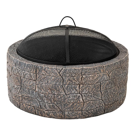 Sunjoy Stone 26 in. Round Wood Burning Fitpit A301016300