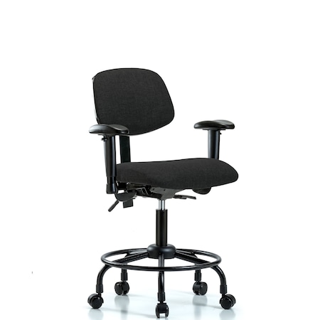 Blue Ridge Ergonomics Desk Chair Desk Chair, Fabric, RT Tilt AA Casters, Blk, Adjustable Arms, 21" to 26" Height, Fabric BR-FDHCH-RT-T1-A1-RC-F42