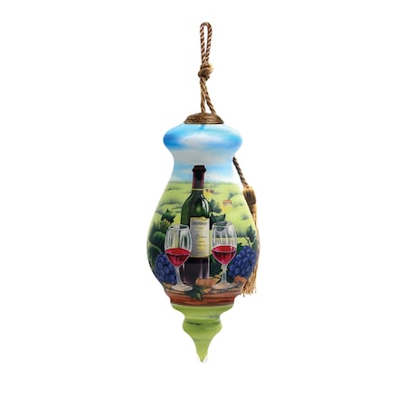 Homeroots A day at the Vineyard Hand Painted Mouth Blown Glass Ornament 477435