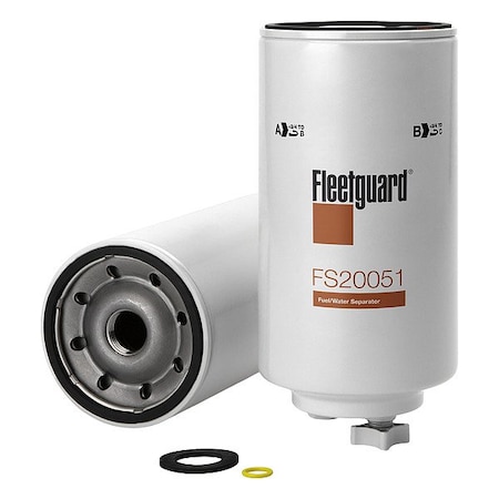 Fleetguard Fuel Filter, Spin-On, Cellulose FS20051