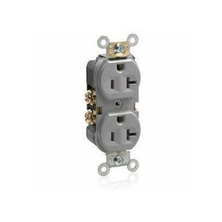 Leviton Commercial Grade Duplex Receptacle, 20 Amp, 125 Volt BR20-GY