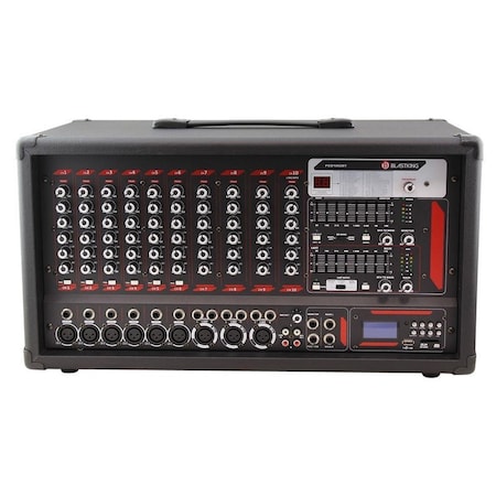 Blastking 10-Channel Powered Mixer with Bluetooth, MP3 Player and EQ POD1062BT