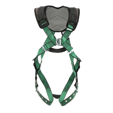 Msa Safety V-Form+ Harness, Standard, Back & Chest D-Rings, Tongue Buckle Leg Straps 10206093