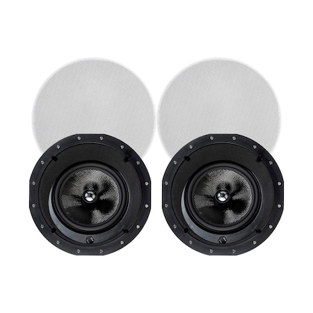 Monoprice Alpha In-Ceiling Speakers 8in Carbon Fiber 2-Way with 15 Degree Angled Drive 34198