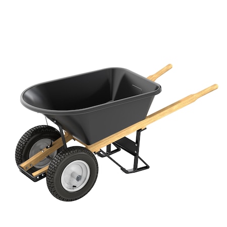 Bon Tool BARROW - POLY 8 CU FT TRAY -DOUBLE WIDE TIRE WOOD HANDLE 28-925