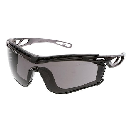 Mcr Safety Checklite (CL5), Safety Glasses, MAX6 Anti-Fog, Polycarbonate Lens, Smoke Frame, Frameless, 1 PR CL512PF