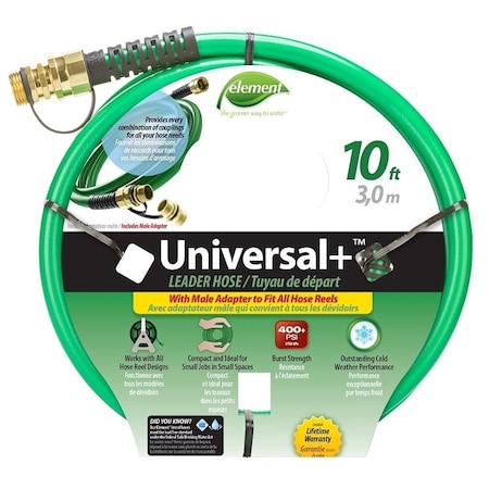 Swan 1/2 in ID x 10 ft L Universal Leader Hose, Green CELUN12010