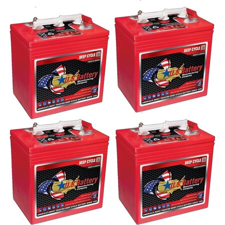 Us Battery 6V 251Ah Deep Cycle Flooded Battery Group GC2, 4PK US 145 XC2