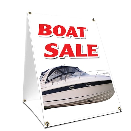 Signmission Boat Sale, 36 Inch x 24 Inch A-frame Yard Sign, Plastic Sign SBC-2436-Boat Sale