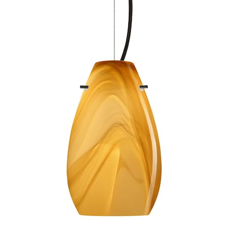 Besa Lighting Besa Pera 9 Pendant, Honey, Black Finish, 1x 100W MAX E26 Base 1KX-4126HN-BK