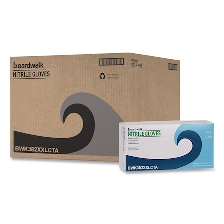 Boardwalk Disposable Examination Nitrile Gloves, Powder-Free, XX-Large, 5 mil Thick, 9.5" Long, Blue, 1000PK 382XXLCTA