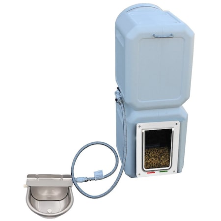 K9 Kennel Store The Vault 60LB. Food Dispenser + 7 Gallon Stainless Steel Auto Water Bowl Combo K9VAULTCOM