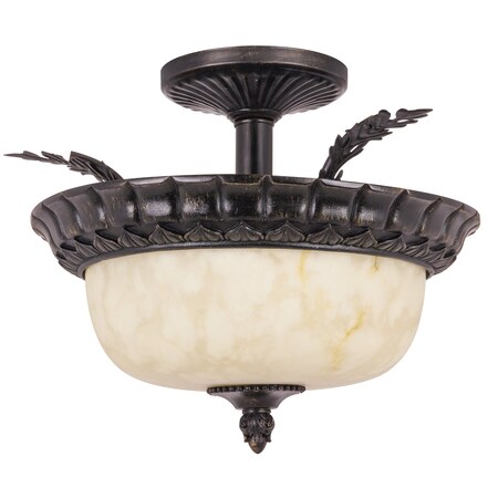 Sunlite Decorative Pendant Ceiling Fixture, Weathered Bronze Finish, Alabaster Glass 46005-SU