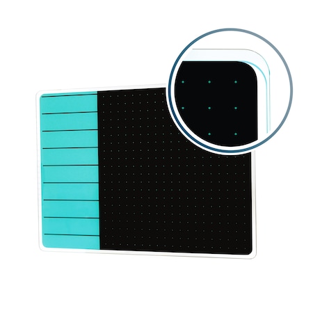 Floortex Board and wall fixing, 23 in, Tempered Glass Frame, Teal FCVGM1723TP