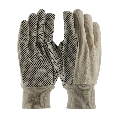 Pip Economy Grade Cotton/Poly Canvas Glove w/PVC Dotted Grip on Palm, Thumb and Index Finger, 8 oz., 12PK 91-908PDI