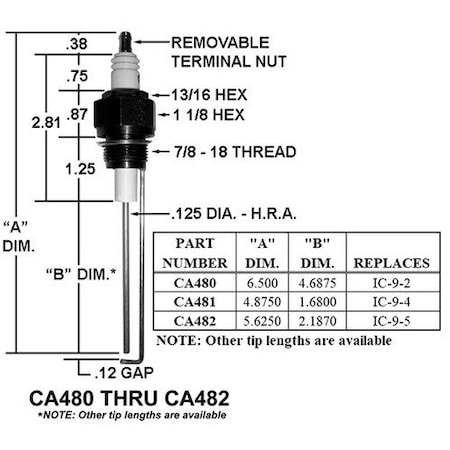 Crown Engineering Crown Igniter Replaces IC-9-5 CA482