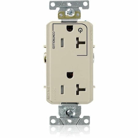 Leviton Dec Plus Rec 20A 125V TR 1Mrk-Ctrl Ivr TDR20-S1I