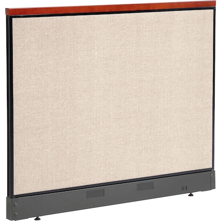 Global Industrial Interion Deluxe Office Partition Panel with Pass Thru Cable, 60-1/4"W x 47-1/2"H, Tan 277567PTN