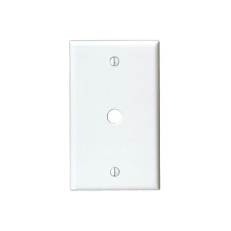 Leviton Telephone/Cable Wallplate, Standard Size, Gang 1, White 88037