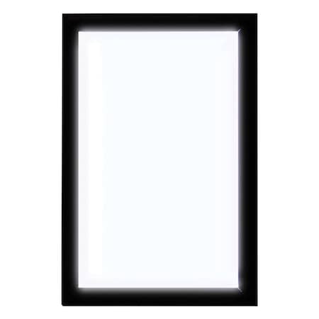 Aarco LED Backlit Illuminated Snap Frame, wall mounted poster holder, Black powder coated frame, 17''Hx11''W LSF1117