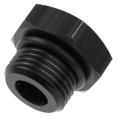 Araba Vector Straight Thread -8 AN O-Ring Port Plug, Black AR365050