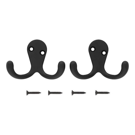 National Hardware Cloth Hook, 35 lb, 2-Hook, Matte, 2PK N830-596