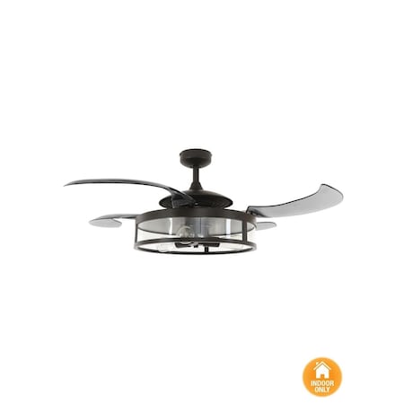 Fanaway Classic Antique Black and Smoke Retractable 4-blade 48-inch 3-light AC Ceiling Fan 212927010