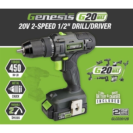 Richpower DRILL/DRIVER 2-SPEED 20V 1/2IN GLCD2012B