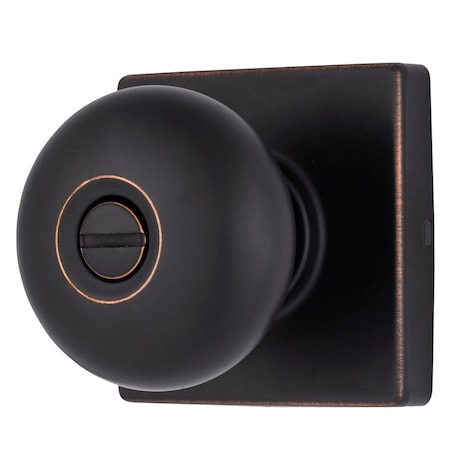 Brinks Mendocino Series Privacy Contemporary Ball Knob Square Rose Tuscan Bronze Finish E2436-150