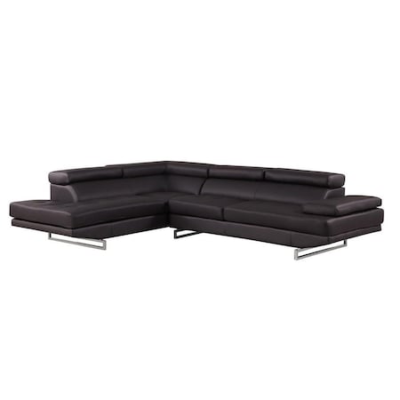Homeroots Black Leather L Shaped Two Piece Corner Sectional 366221