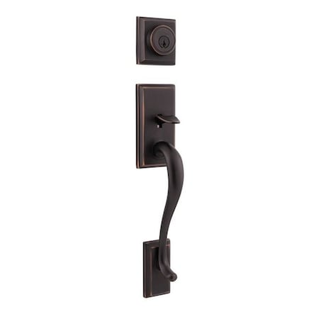 Kwikset Hawthorne Single Cylinder Exterior Handleset SmartKey with 6AL Latch and STRKP Strike Pack 800HELIP-11PS.STRKP