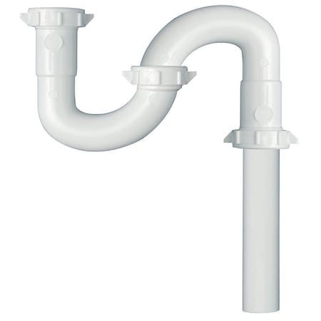 Plumb Pak S-Trap, 1-1/4 in, Slip, Plastic, White PP20943