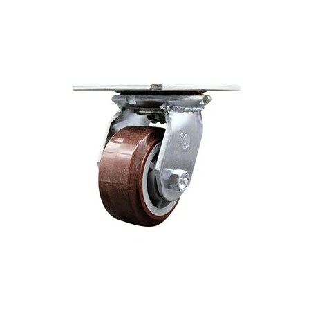 Service Caster 4 Inch Heavy Duty Top Plate Polyurethane Swivel Caster with Ball Bearing SCC SCC-35S420-PPUB
