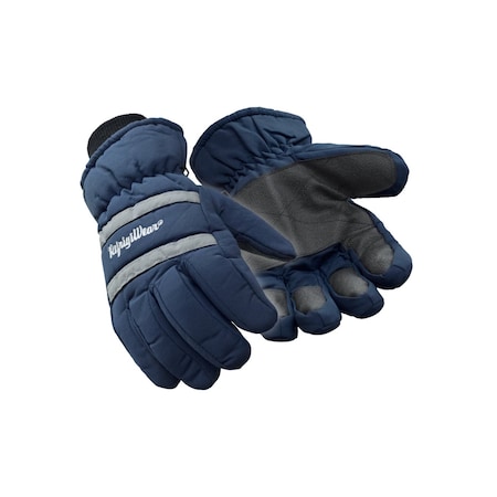 Refrigiwear Cold Protection Gloves, Nylon Taslon Palm, Brushed Tricot Lining, Navy, L 0318RNAVLAR