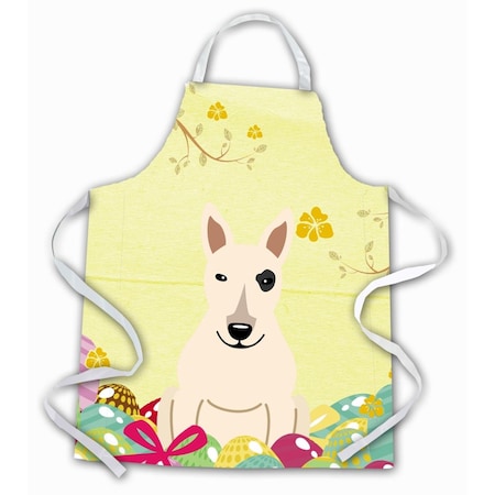 Carolines Treasures Easter Eggs Bull Terrier White Apron BB6138APRON
