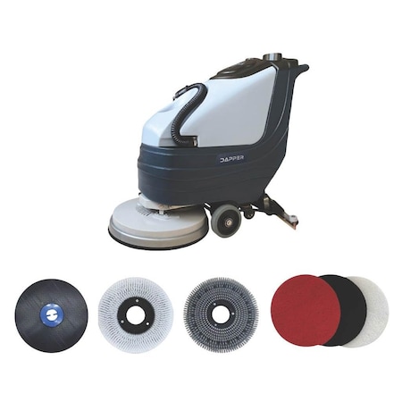 Dapper Supply Battery Powered Walk Behind Floor and Carpet Scrubber Machine, 19 in. Brush, 30 in. Squeegee Width DP-WBFS1200