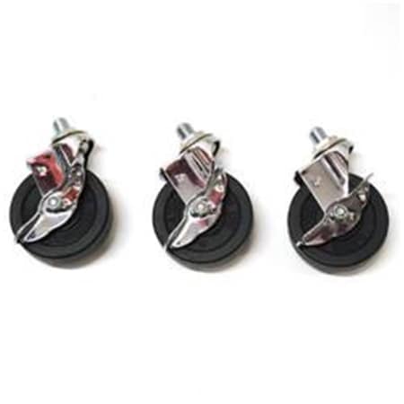 Latin Percussion Caster Set of 3, Threaded for Standards, 3PK LP910