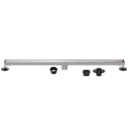 Kingston Brass 72-Inch Stainless Steel Linear Shower Drain with Reversible Tile Insert and Flat Grate BSFK7228