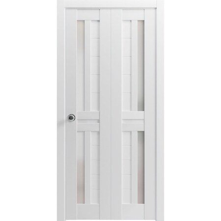 Sartodoors Sliding Closet Bi-fold Doors White Solid Core Modern Interior VEREGIO7288BF-WS-48 x 96 (2* 24x96)