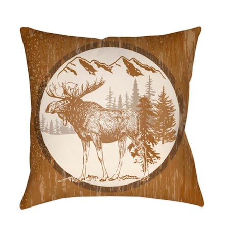 Artistic Weavers Lodge Cabin Moose Poly Filled Pillow - Tan & Beige - 22 x 22 in. LGCB2020-2222